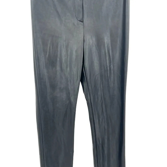 Aritzia Babaton Caspian Pants Vegan Leather High Waist Slim Black Size 10 - Picture 4 of 11